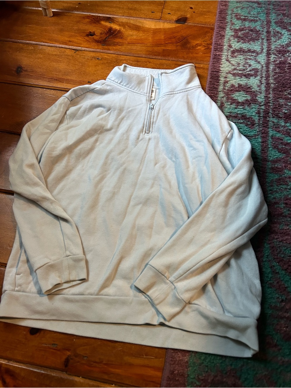 VS PINK Light Blue Quarter-Zip Sweater size large